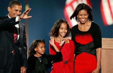 Обама - семья, жена, дочери