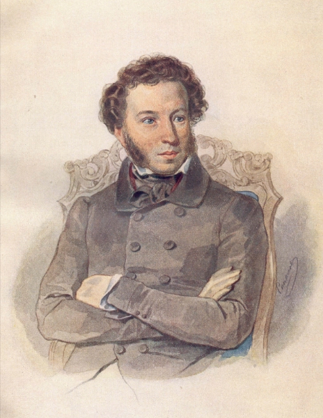 Портрет А.С. Пушкина. П.Ф. Соколов. Бумага, акварель. 1830 